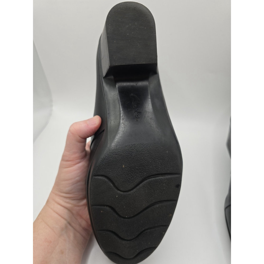 Clarks Ultimate Comfort ROSALYN ADELE Square Heel Black Shoes Ladies Size 8M - Picture 5 of 13